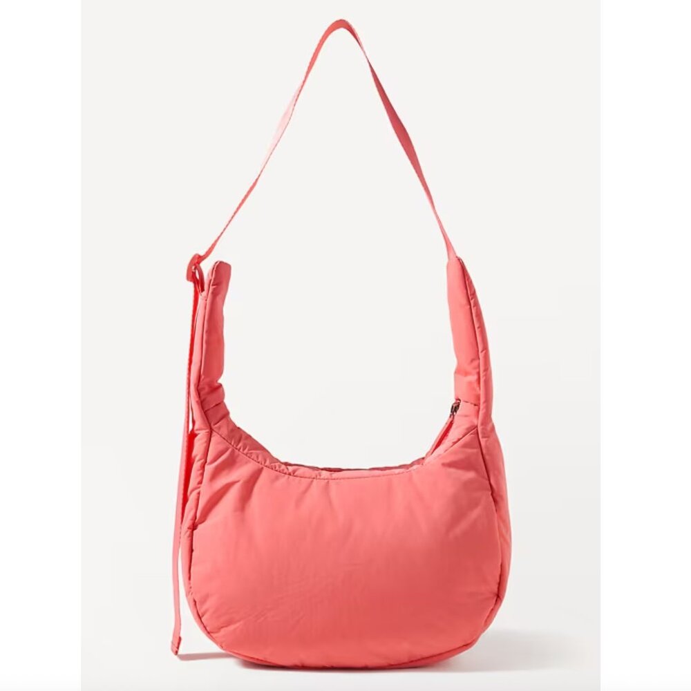 ATHLETA All About Small Crossbody Hobo Coral Puffer Bag NWT - Picture 5 of 7